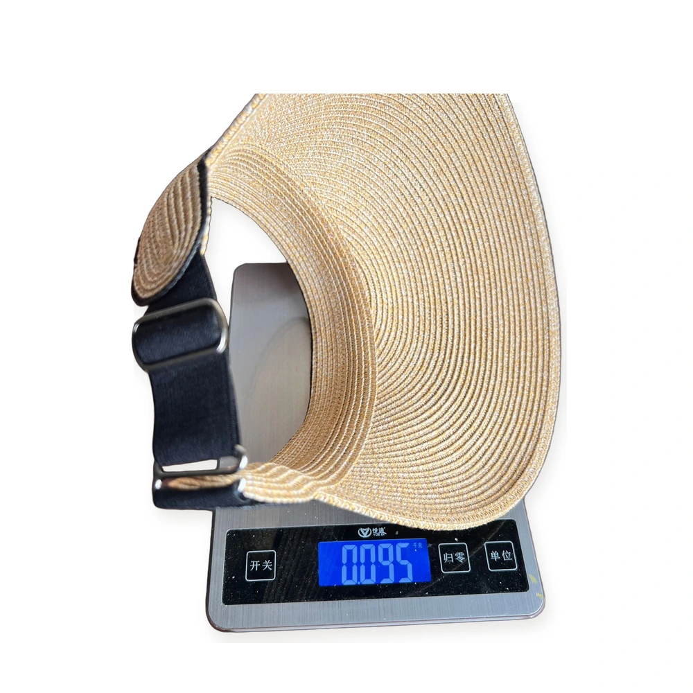 Paper Straw Visor Hat with Metal Buckle image 3
