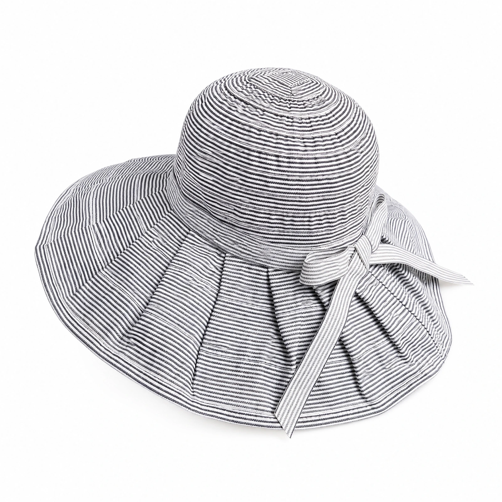 Polyester Bucket Hat with Ribbon Bow