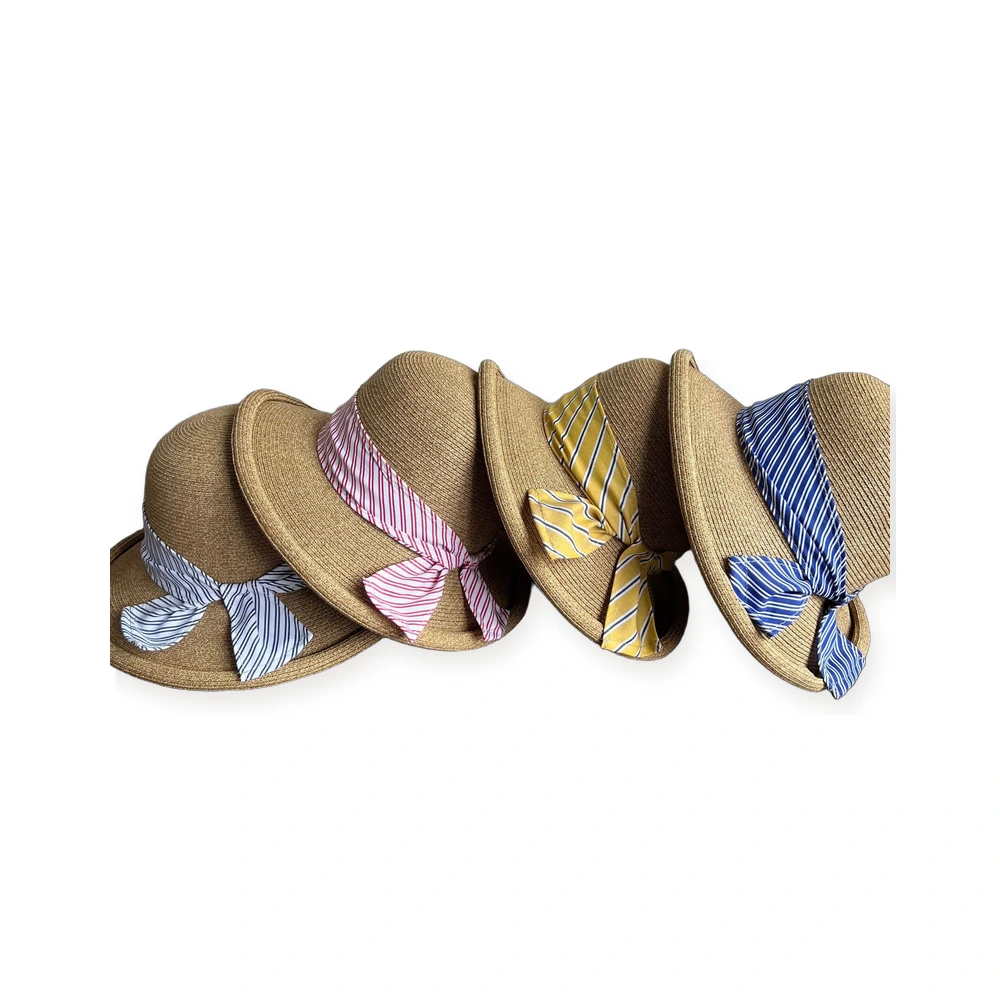 Paper Straw Bucket Hat with Ribbon Bow image 4